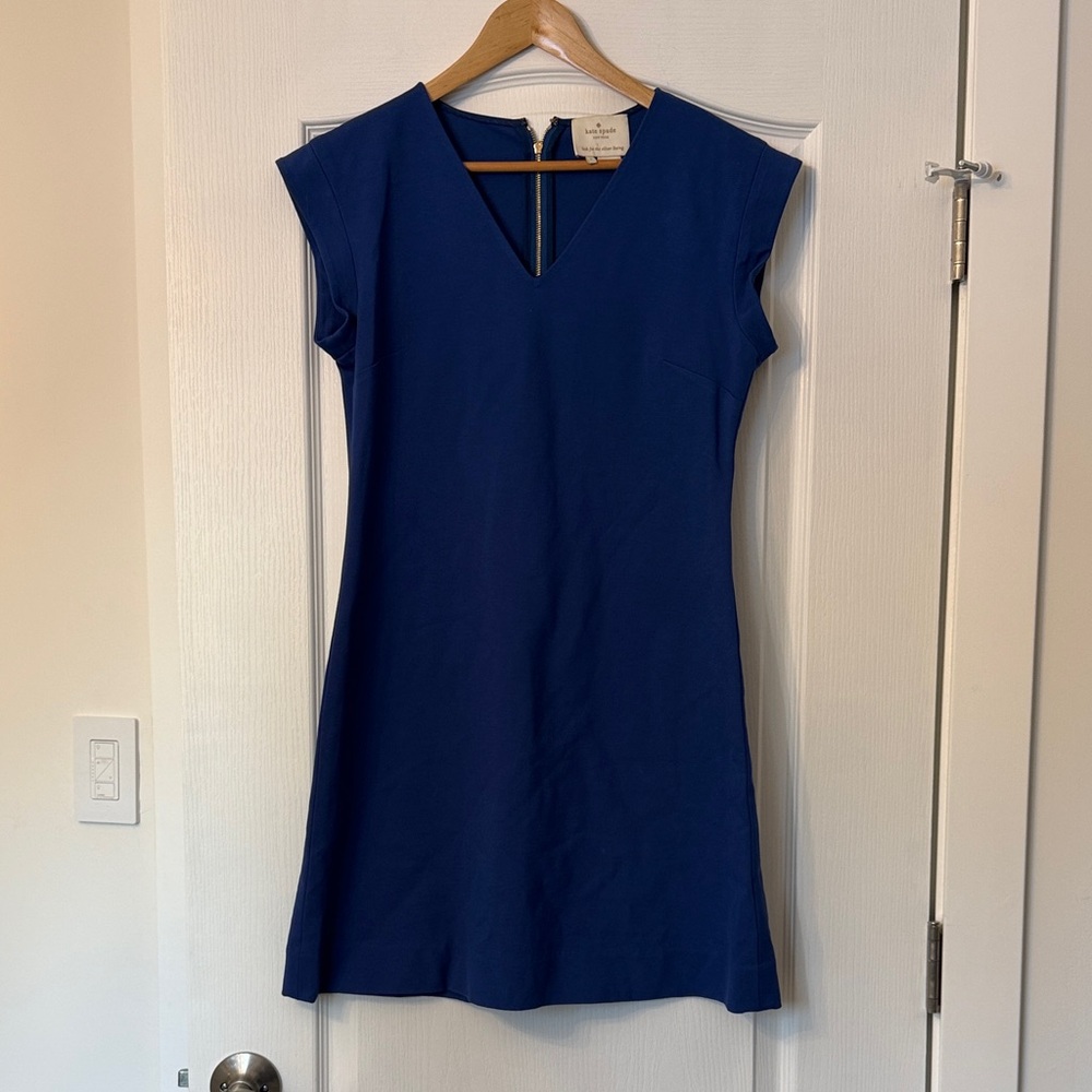 Elegant Blue V-Neck Dress